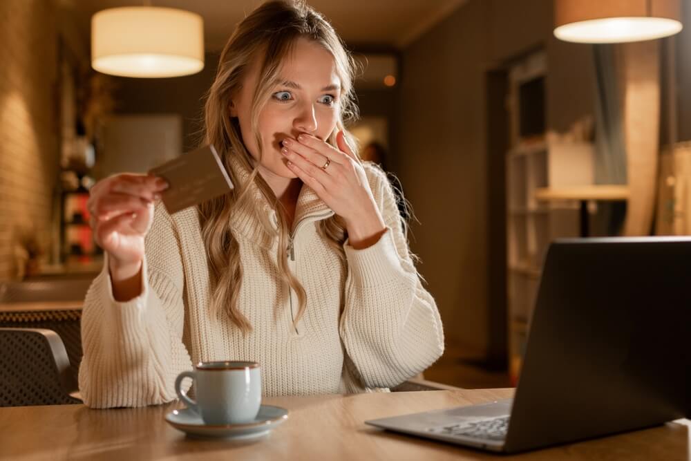 woman shocked after missed loan payment